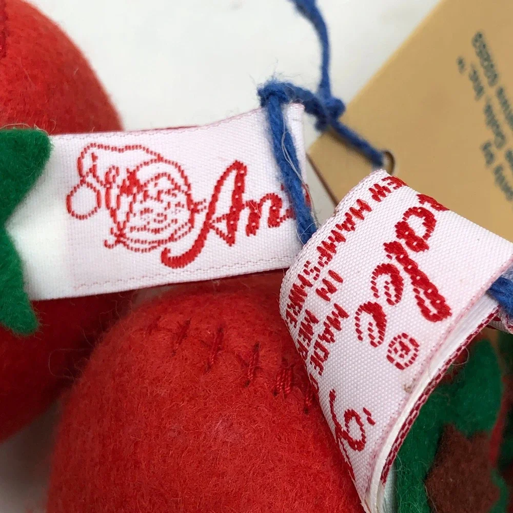 Vintage Annalee Dolls 1994 Tomatoes Red Felt Plush Fruit Ornament Set of 3